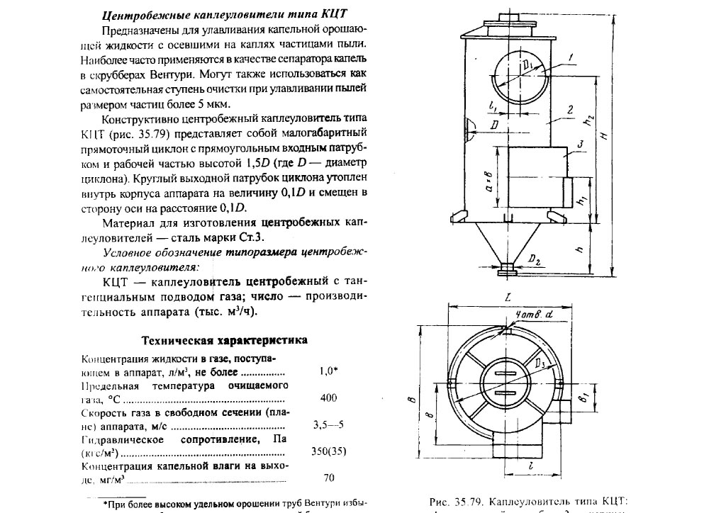 Чертеж каплеуловителя КЦТ в Губкинском